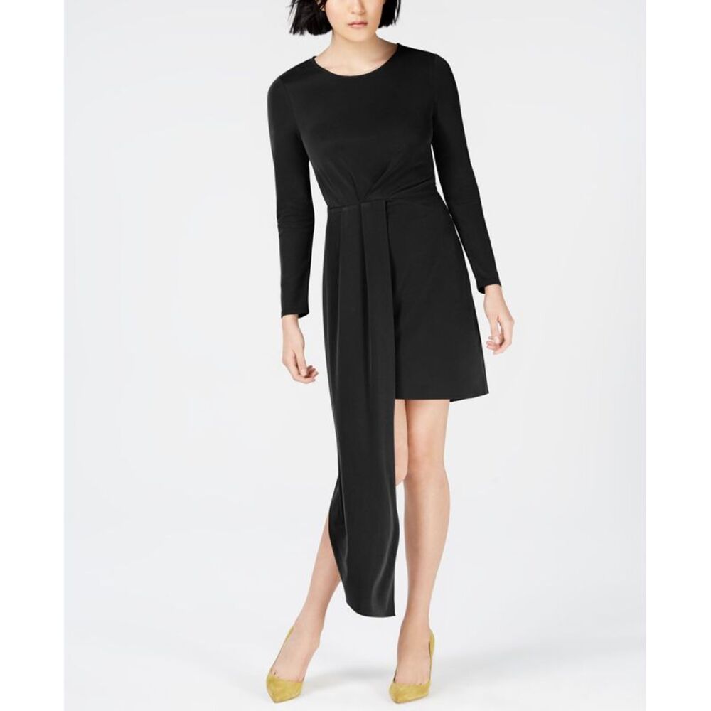 Bar III Pleated Asymmetrical Dress